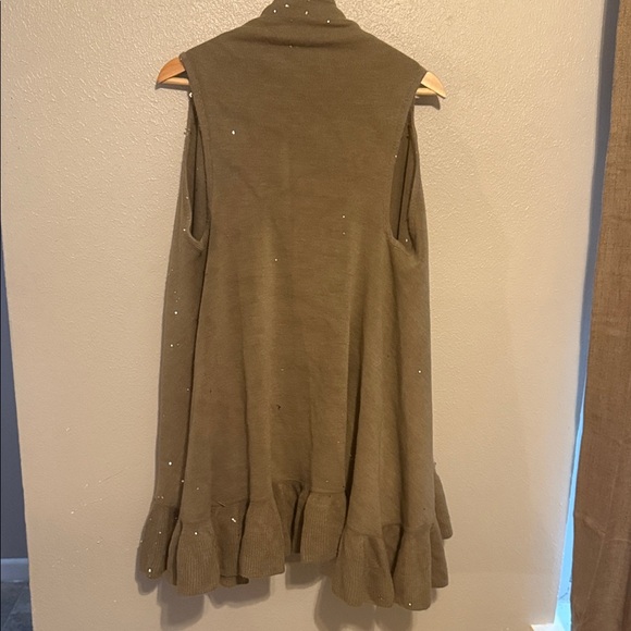 Anthropologie Do Everything in Love Brown Knit Vest with Sequins - Picture 3 of 7